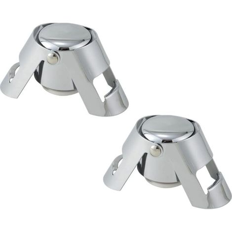 Bouchon de bouteille de champagne en acier inoxydable, lot de 2 pièces. Bouchon de bouteille de vin mousseux réutilisable.