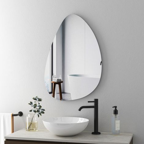 Spiegel Asymmetrischer 45x70cm Badspiegel Asymmetrischer Organischer Wandspiegel Dekorative Spiegel für Badezimmer Wohnzimmer Schlafzimmer Gäste WC