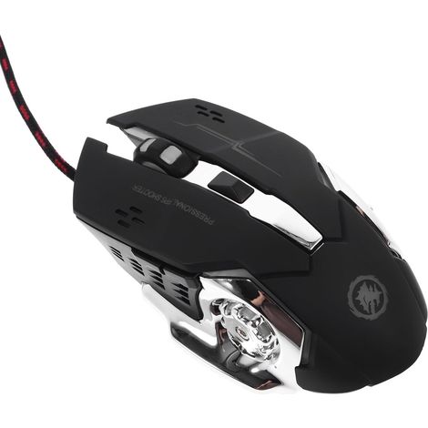 Souris Filaire Gaming Ergonomique Puce Professionnelle, Rétroéclairage RGB, Matériau Abs, Compatible Ordinateur pour Bureau (1/5)