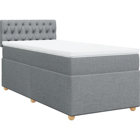 Maison Exclusive - Boxspringbett mit Matratze Hellgrau 90x190 cm (1/5)