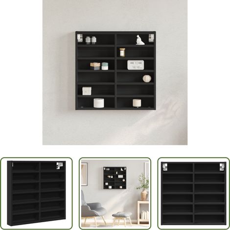 Bois d'ingénierie - Armoire à vitrine noir 60x8,5x58 cm bois d'ingénierie (1/5)