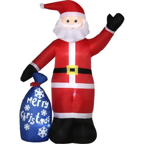 Babbo Natale Gonfiabile Luminoso 146x77x238 cm con Luci LED (1/5)