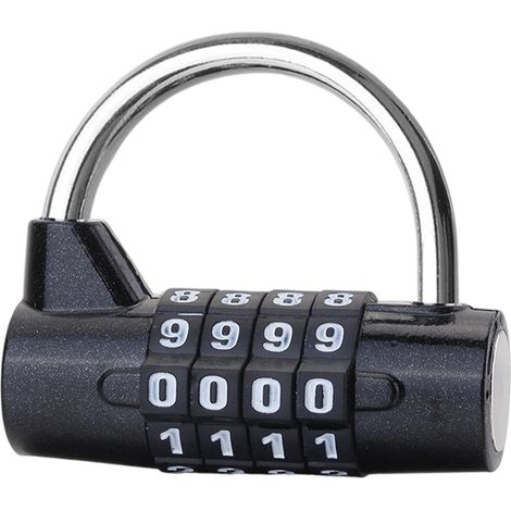 1 Cadenas à combinaison 4 chiffres, gros caractères, corps robuste, pour casier de sport et armoire (1/5)