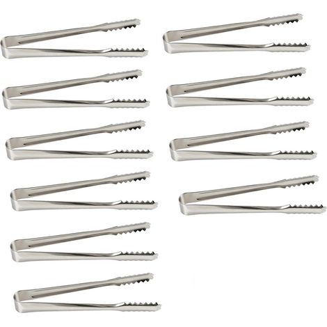 10PCS Pinces Multifonction en Acier Inoxydable pour Glace, Bonbons et Buffets, Pince à Sucre, Glaçons et Aliments, Outil Polyvalent pour Cuisine, Barbecue, Mariage, Bar à Bonbons et Événements Festifs (1/5)