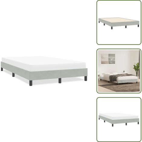 Bettgestell ohne Matratze Hellgrau 120x210 cm Samt - Bettgestell - Bettgestelle - Bettrahmen - Bett (1/5)