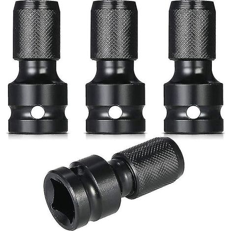 4-teiliger Schlagschrauberadapter, 1/2"-Vierkantantrieb auf 1/4"-Sechskantnuss
