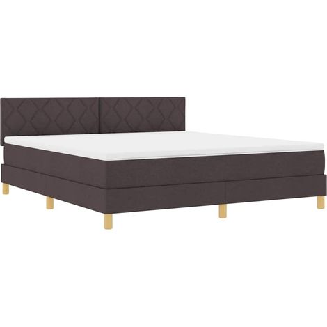 Maison Exclusive - LED Boxspringbett mit Kopfteil Dunkelbraun 180 (1/5)