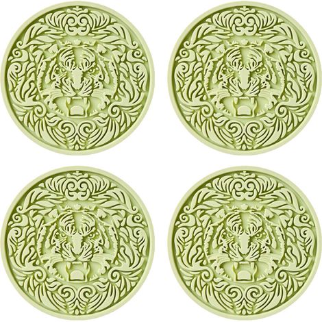 Sous-verre En Silicone - Ronde 17 Cm - Épaisseur 0 5 Cm - Pour Tasses Cafés Verres Vin - Lot De 4 (1/5)