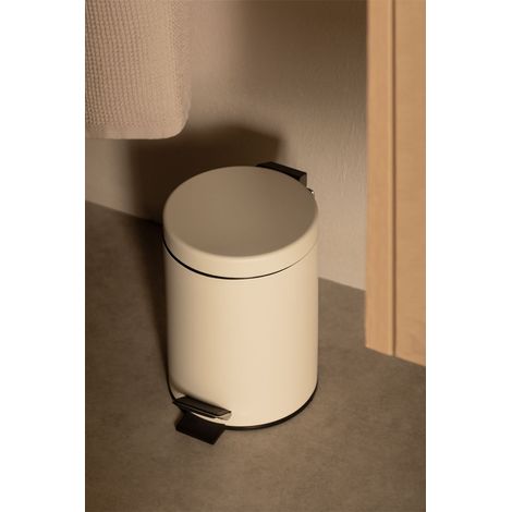 SKLUM Pedaleimer 3L aus Eisen Eiden Creme-Beige (1/5)