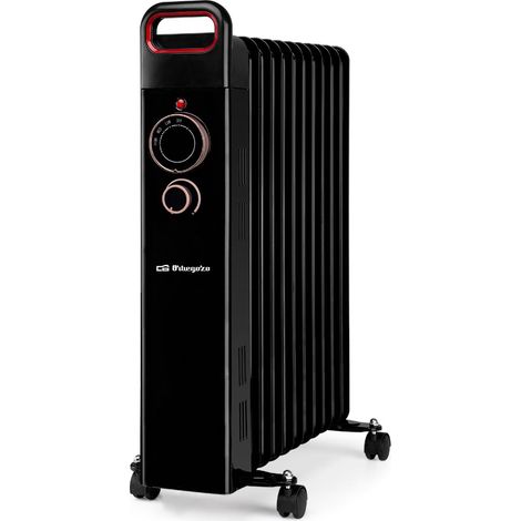 Radiador de aceite Orbegozo RUN 2500, 11 elementos, termostato regulable, 3 potencias de calor, ruedas pivotantes multidireccionales, 2500 W (1/5)