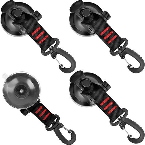 QAZQA Ancre à Ventouse,Ventouses D'ancrage Ventouse Voiture,Ventouse crochet avec Fixation du Crochet d'Arrimage,Crochets de Fixation Camping,Crochet de Fixation Ventouse pour Tentes Camping(4 Pcs) (1/5)