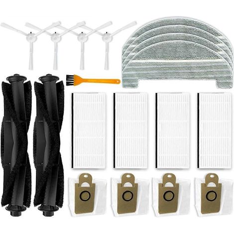 Pièce de rechange pour aspirateur robot Ultenic T10 : brosse principale, filtre HEPA, lingette de nettoyage et sac à poussière. (1/5)