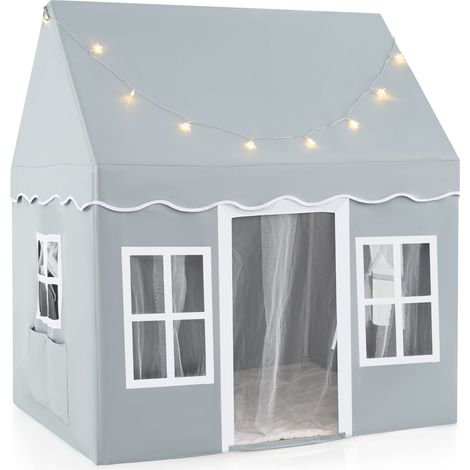 Tenda da gioco per bambini con luci a stella e tende a rete