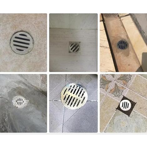 Round stainless steel floor drain, grate, anti-clogging filter, balcony, courtyard household tools, roof floor drain (1/2)