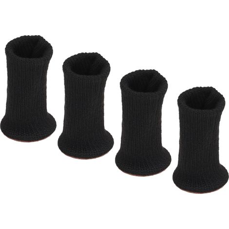 4er-Pack Möbelbeinsocken, geräuschlos, rutschfest, abriebfest, gestrickt, Stuhlbeinschoner, schwarz (1/5)
