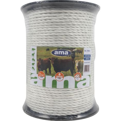 Corda elettrica diametro 8mm lunghezza 200m resistenza max 700kg