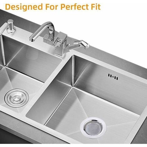 Filtre Évier - Acier Inoxydable - Diamètre 7 5 Cm - Pour Cuisine Et Salle De Bain - Lot De 2 (1/4)