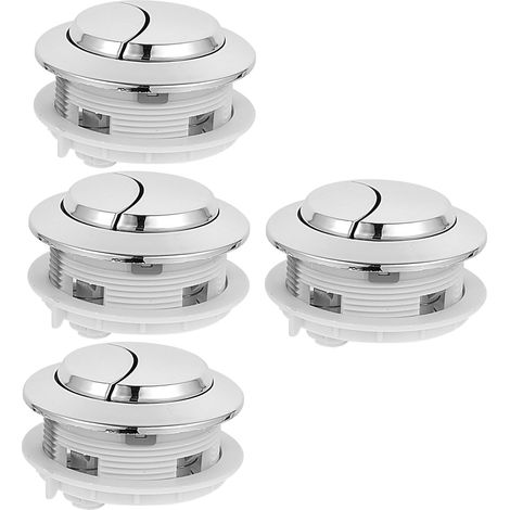 Lot de 4 Boutons de Réservoir de Toilette, PP, Argenté (1/5)