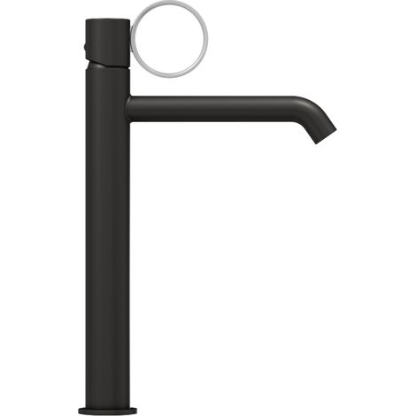 JACOB DELAFON Mezclador alto de lavabo Vivienne negro mate con aro cromo cepillado (1/5)