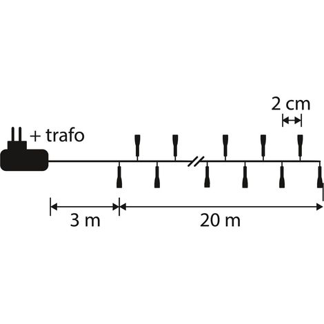 Luca Lighting Lumières de sapin de Noël Multicolores H3xl0.5xL2000cm (1/3)