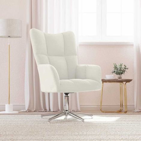 vidaXL Relaxing Chair Cream White Velvet (1/5)