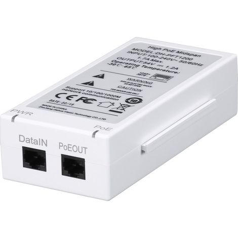 Dahua PFT1200 Iniettore Hi-PoE Nero per Videosorveglianza