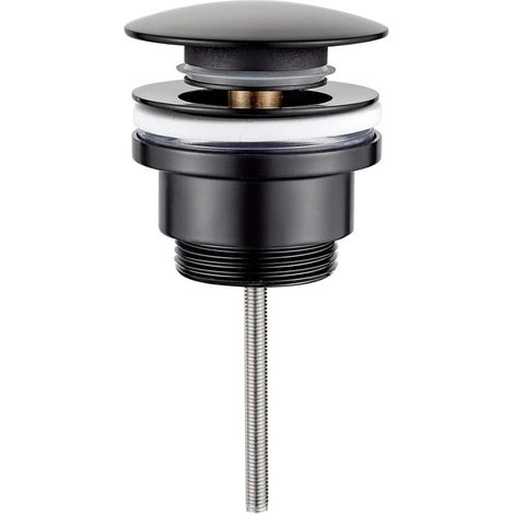 M20509B – Universeller 1/4"-Waschbeckenablauf mit oder ohne Überlauf, selbstentleerend, Schwarz (1/4)
