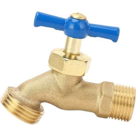 Robinet d\'arrêt en laiton G1/2" mâle vers G3/4" femelle pour raccord de tuyau d\'arrosage extérieur, résistant au gel (1/5)