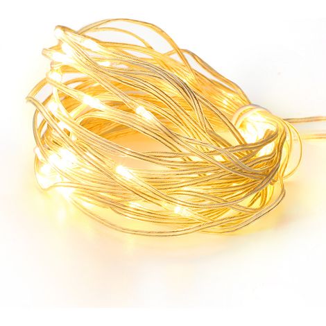 Guirlande Lumineuse - 10 M - 100 LED Blanc Chaud - Pour Rideau Fenêtre Intérieur Extérieur - Lot de 1 (1/5)