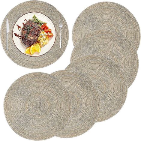Set de table en coton avec trépied tissé antidérapant, 30 cm / 12 pouces (1/5)