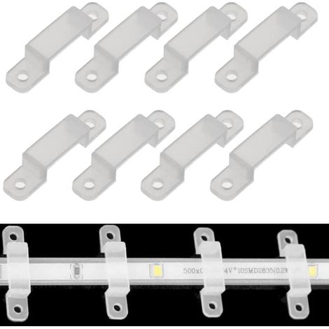 Lot de 50 clips de fixation pour bande lumineuse LED 10 mm à 18 mm (1/5)