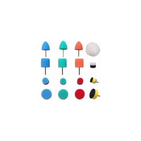 Mini Éponges de Polissage, Set de Polissage, 16Pcs 15mm 25mm Kit de Polissage Pad Éponge à polir Kit Boule de Polissage pour Voiture Ponçage Polissage pour Outil Rotatif Electrique  - Crezuo
