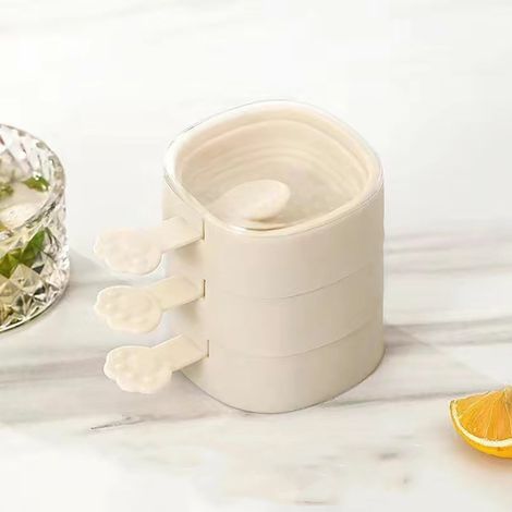 Moule À Glace - Moule À Cubes De Glace Avec Couvercle - Forme En Treillis - Blanc - Pour Réfrigérateur Domestique - 1 Pièce (1/3)