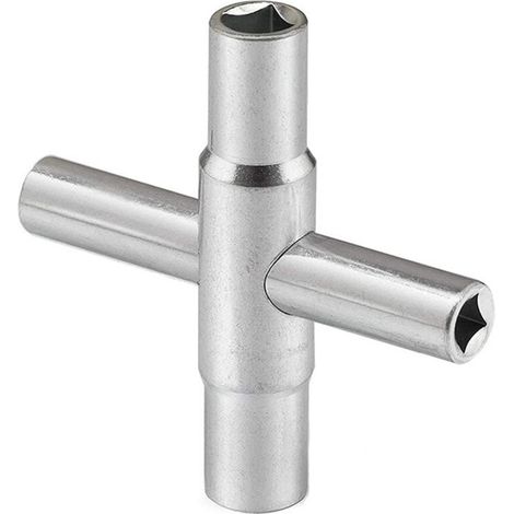 Clé En Croix - Clé À Robinet 4 Voies 1/4" 9/32" 5/16" 11/32" - Pour Robinetterie Salle De Bains Extérieure - 1 Pièce