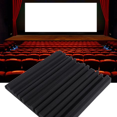 Lot de 6 mousses acoustiques antibruit polyuréthane noires 50x50x5 cm pour studio et bureau insonorisation absorption (1/5)