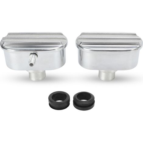 Ortviai Cache-Culasse en Aluminium Poli avec Aération et PCV Intégré – Modèle 6100FP, Design à Ailettes