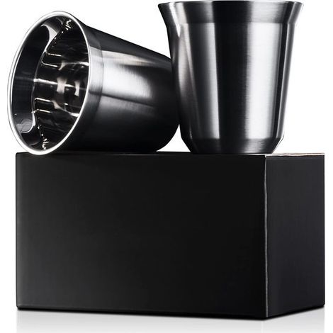 Tazzine da espresso, moka, acciaio inox, tazze da caffè a doppia parete, tazza termica per espresso, lavabili in lavastoviglie, 150 ml x 2 pezzi (1/5)