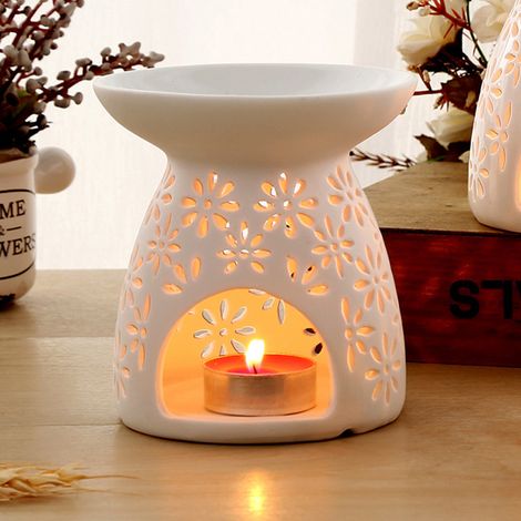 Diffuseur d'arômes en céramique, brûleur à cire pour huiles essentielles, diffuseur d'arômes pour bougies de chambre à coucher (1/5)