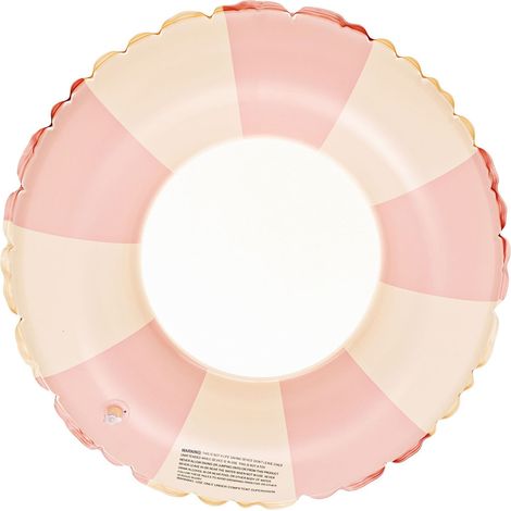 Bouée de piscine gonflable - Anneau de natation rond renforcé, flotteur épais pour enfants, adolescents et adultes, bouée robuste pour piscine, plage ou lac, rayures roses (1/3)