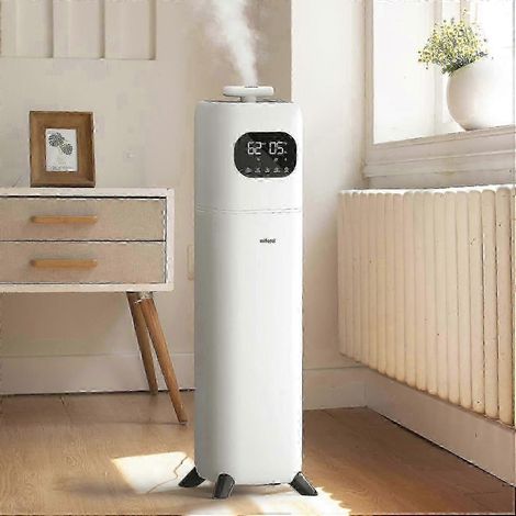 Humidificateur pour chambre à coucher et grande pièce, capacité de 2,3 gallons, fonctionnement silencieux, minuterie et buse orientable à 360°. (1/5)