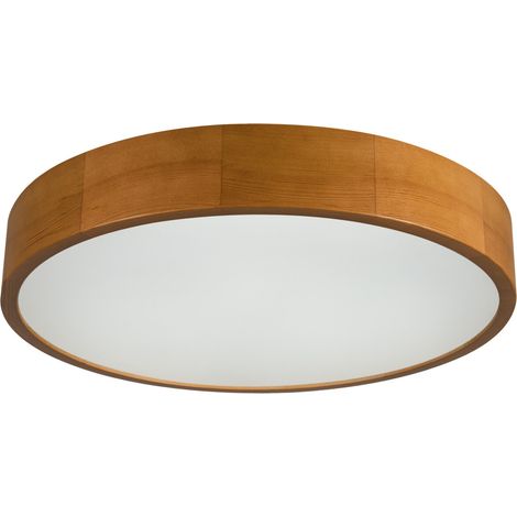 Soffitto rotondo legno-vetro – design moderno – Ø475mm – oro quercia (1/5)