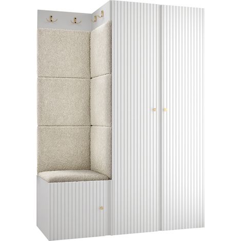 Conjunto para recibidor Hartford 387, Abriamo 03, 186x116x46cm, Tapiz, Aglomerado laminado, Colocada, Montada en la pared (1/5)