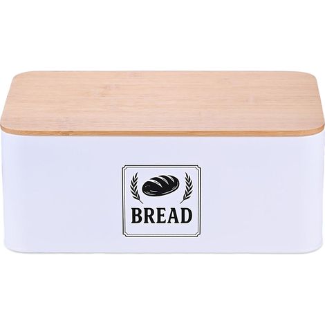 Panera con tapa de bambú - Diseño retro, carcasa metálica