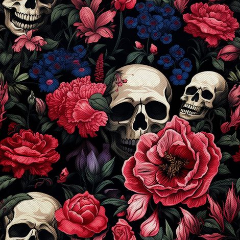 Tela Oxford decorativa para exteriores - Motivo de calavera I DX4205 (1/5)