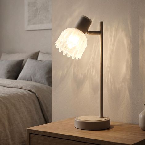Lampada da tavolo a LED, lampada da soggiorno, regolabile, interruttore, vetro, H 35 cm (1/5)