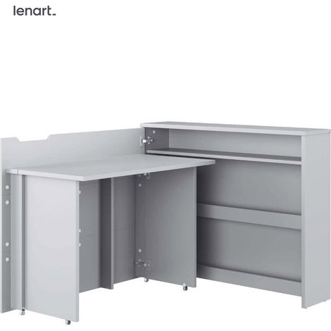 Lenart Work Concept CW-01L ausziehbarer schreibtisch mit regalen - links - 100 cm tischplatte in matt grau