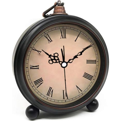 Réveil rétro avec veilleuse, vieille mode, table de chevet à piles, volume vintage, pour chambre à coucher, sans tic tac, snooze, installation facile (1/5)