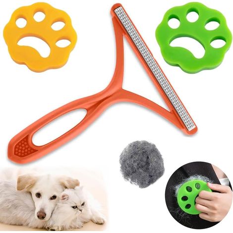 Brosse pour poils d'animaux, brosse spéciale pour enlever les poils de chat de divers types de tissus et de tapis, brosse pour poils de chien (1/3)