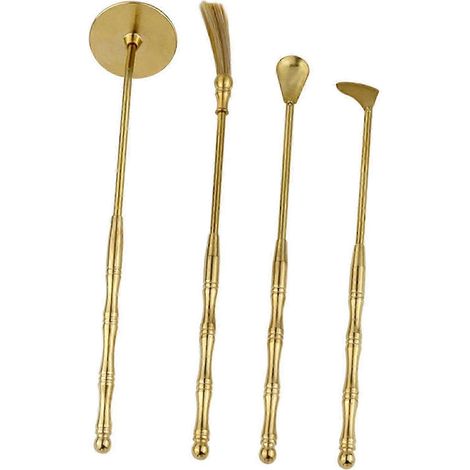 Ensemble de 4 outils en laiton pour la fabrication d'encens, à faire soi-même, pour la chambre ou le bureau. (1/5)
