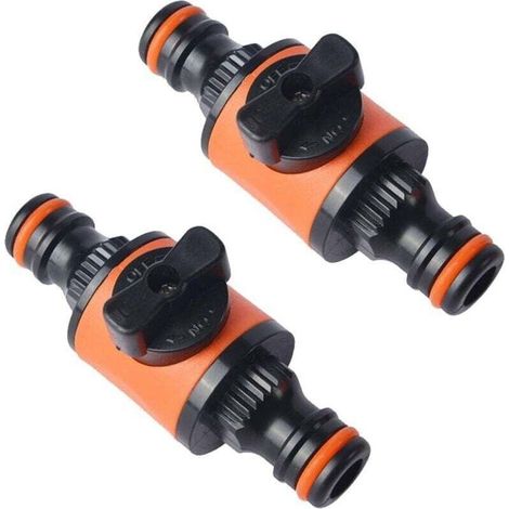 2 raccords de tuyau à dégagement rapide et accessoires, raccords d'arrêt directs pour tuyaux d'arrosage, vannes de régulation, vannes d'arrêt pour tuyaux d'arrosage (1/4)